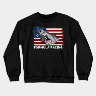 Formula Racing Car American Flag Crewneck Sweatshirt